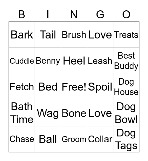 BENNY Bingo Card