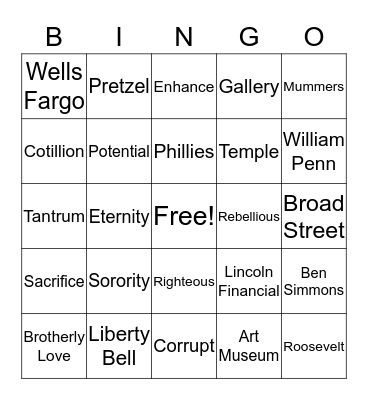 Vocab #3 Bingo Card