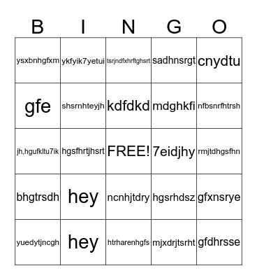 go girl Bingo Card