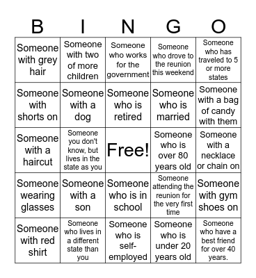 Shuqulakian Reunion Meet and Greet Bingo Card