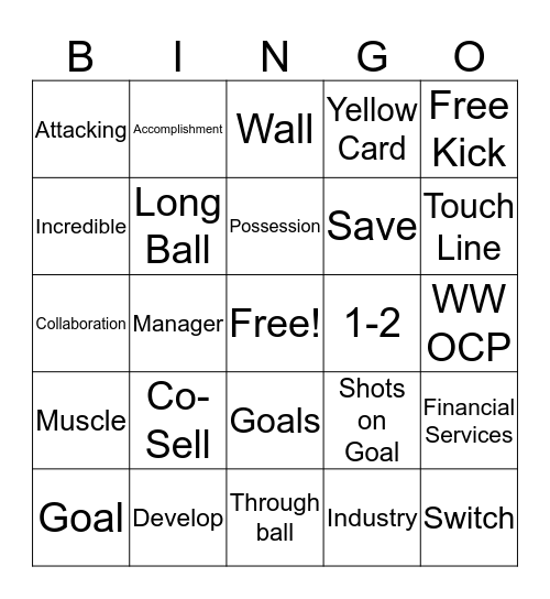 US OCP World Cup Bingo Card