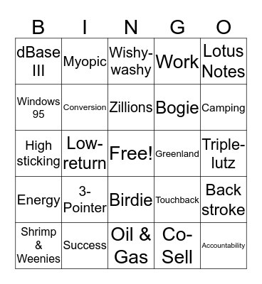 US OCP World Cup Bingo Card