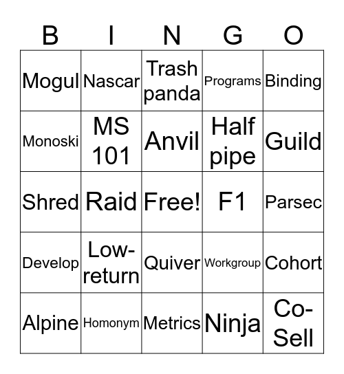 US OCP World Cup Bingo Card