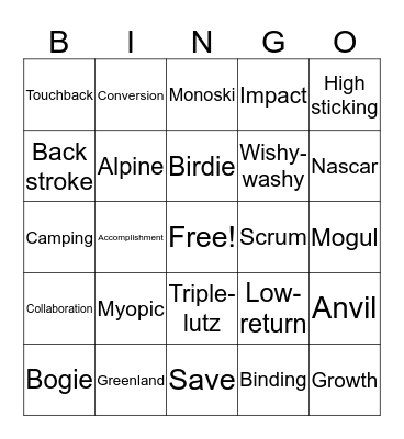 US OCP Bingo Card