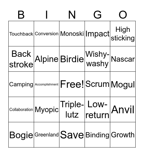 US OCP Bingo Card
