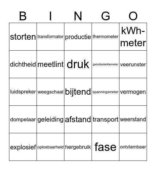 Nask Bingo Card