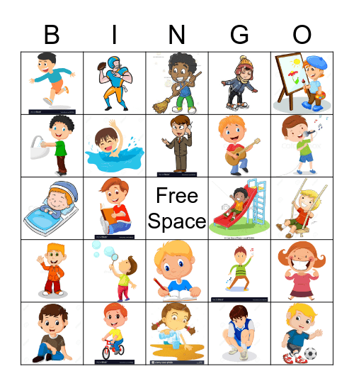 Verb Bingo (ing) Bingo Card