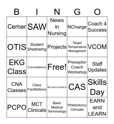 Education Bingo Card