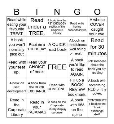 WCC READING CHALLENGE: READ 6 AND ACHIEVE Bingo Card