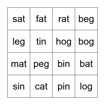 Hosanna House Montessori Bingo Card