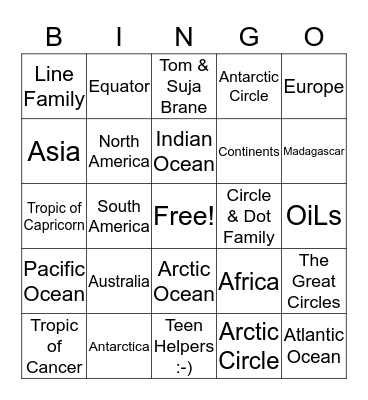 Geo Draw Camp! Bingo Card