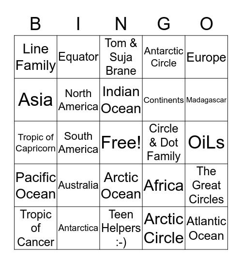 Geo Draw Camp! Bingo Card