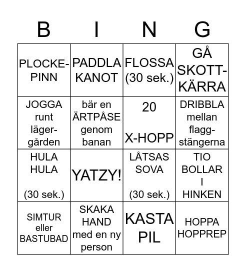 TILLSAMMANSBINGO! Bingo Card