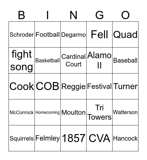 ISU BINGO Card