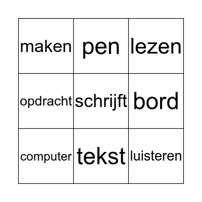 De cursisten leren Nederlands Bingo Card