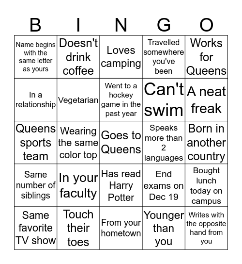 Comm 251 Bingo Card