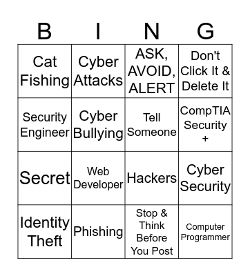 GenCyber Bingo Card
