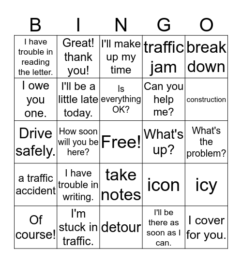 Late & Need Help Bingo Card