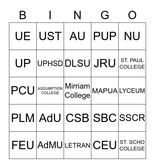 Bingo Card