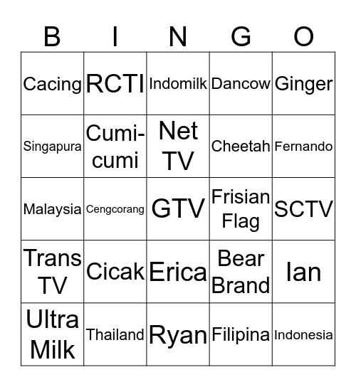 Ailsa Bingo Card