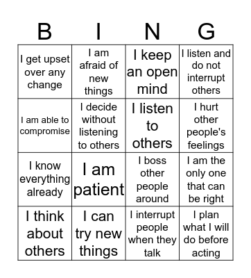 Rock Brain Bingo Card