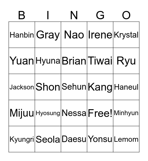 Hyona cantik Bingo Card