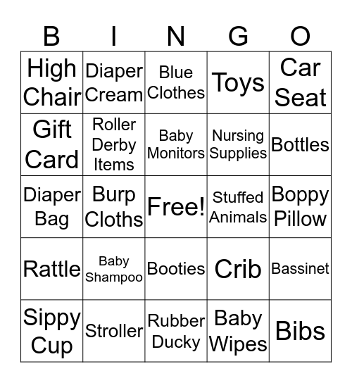 Baby Bingo Card
