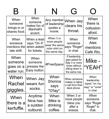 CCED Bingo Card