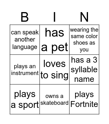 Find Someone Who... Bingo Card