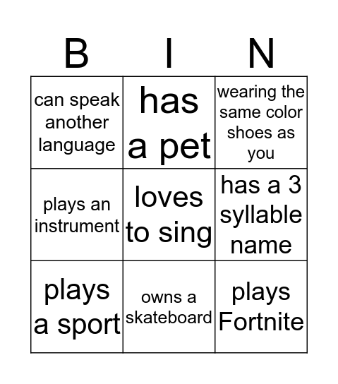 Find Someone Who... Bingo Card