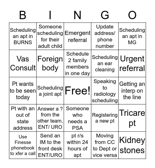 Frontline Bingo- Call Center Bingo Card