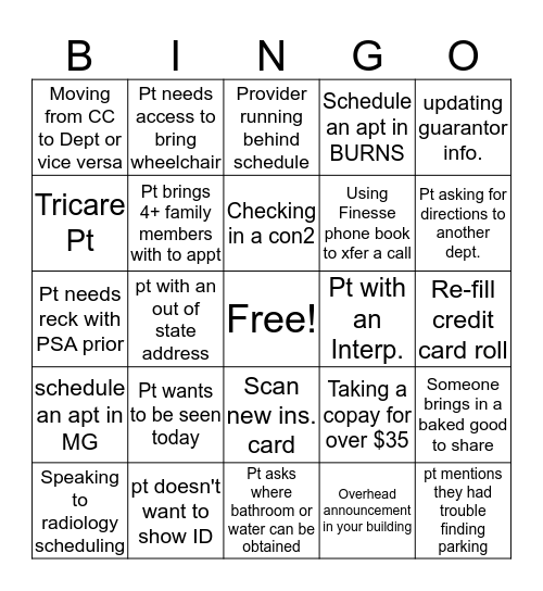 Frontline Bing0- Check in Bingo Card