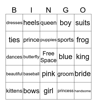 Baby Valdez Gender Reveal Bingo Card