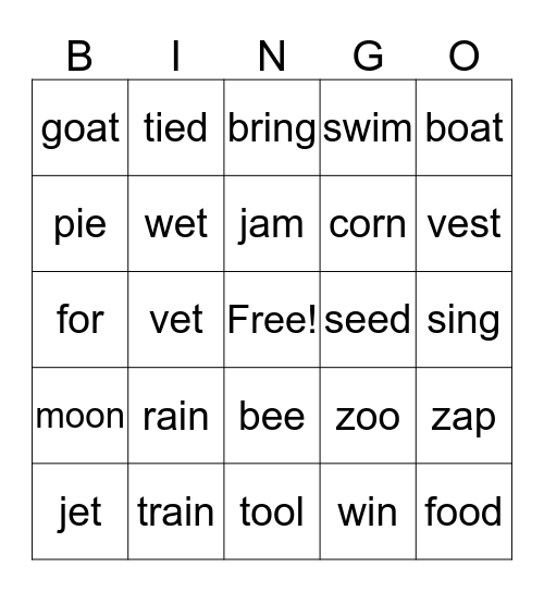 Jolly workbooks 4 and 5 words Bingo Card