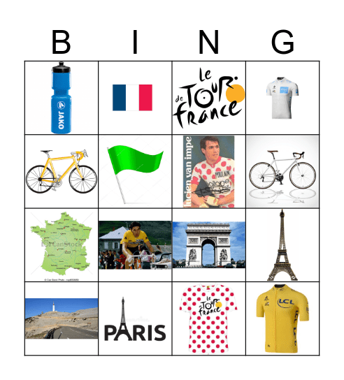 TOUR DE FRANCE BINGO Card