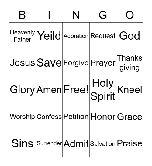 HENDERSON GROVE ADULT VACATION BIBLE SCHOOL  BINGO Card