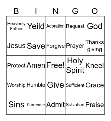 HENDERSON GROVE ADULT VACATION BIBLE SCHOOL  BINGO Card