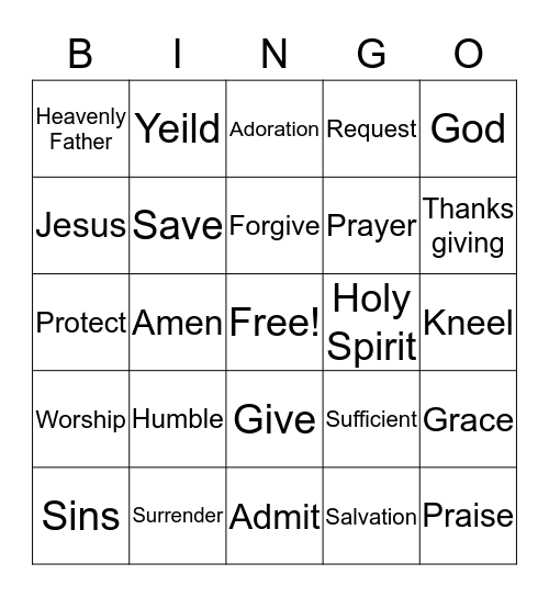 HENDERSON GROVE ADULT VACATION BIBLE SCHOOL  BINGO Card