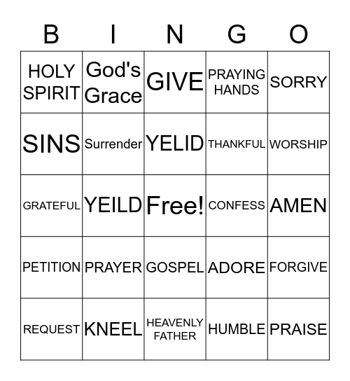 HENDERSON GROVE ADULT VACATION BIBLE SCHOOL  BINGO Card