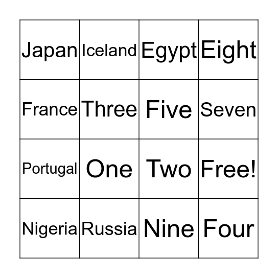 Bingo Card
