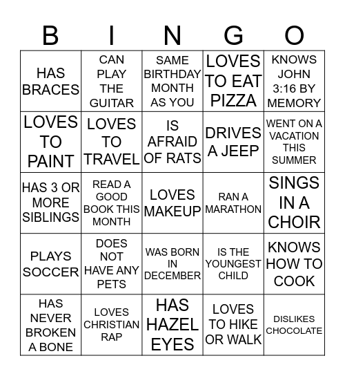 VA BINGO Card