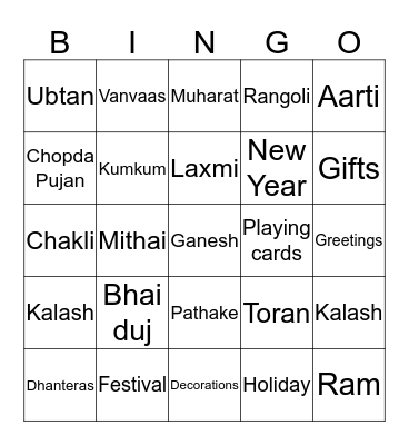 Shubh Deepawali !! Bingo Card