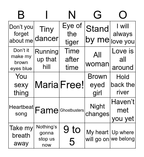 ICCC MUSIC BINGO  CARLINGFORD 2018 Bingo Card