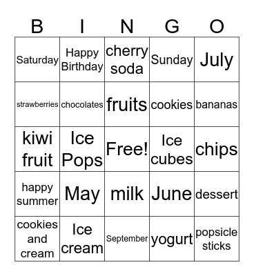 Birthday Bingo Card