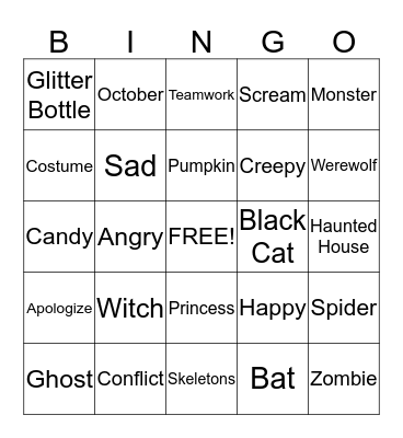 Halloween Bingo Card