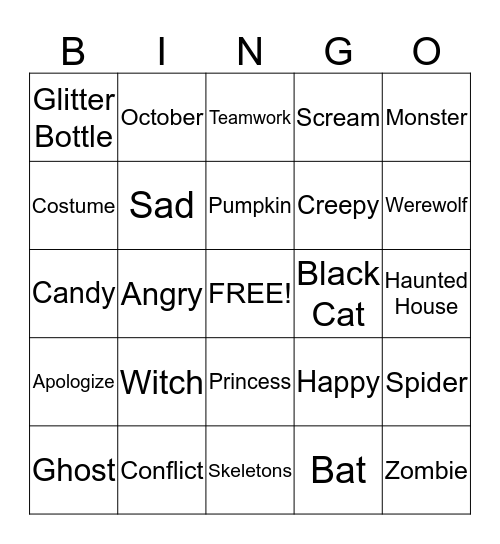 Halloween Bingo Card