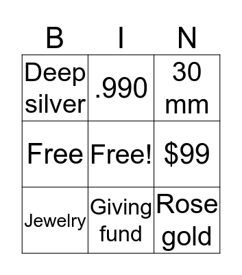 Style Dots Blingo Bingo Card