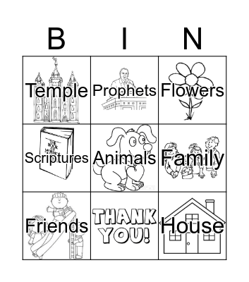 Thank You BINGO Card