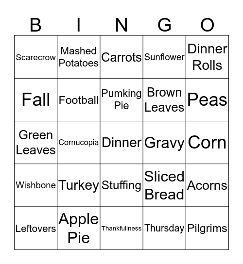 Thanks Govomg Bingo Card