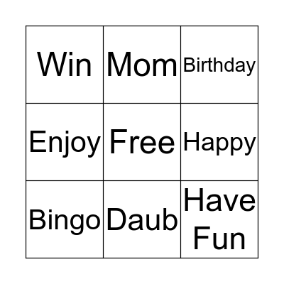 Happy Birthday Bingo Card